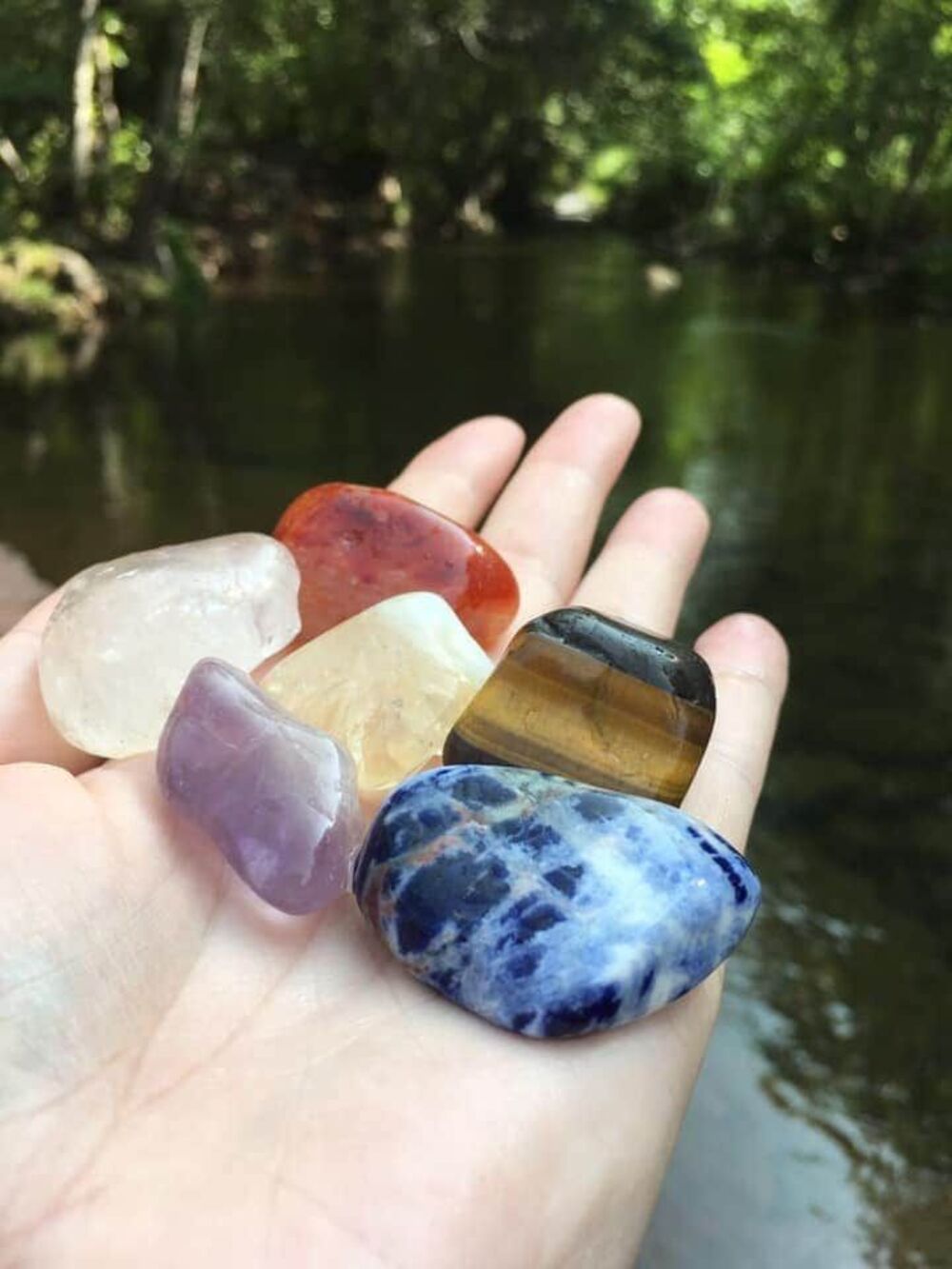 7 Crystals Gemstone Chakra Collection Altar Stones Witchy Pagan Citrine